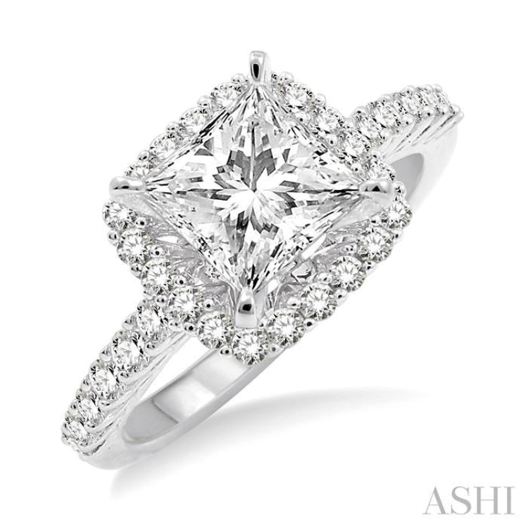 1/2 Ctw Diamond Semi-Mount Engagement Ring in 14K White Gold