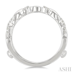 1/4 Ctw Twisted Round Cut Diamond Insert Ring in 14K White Gold
