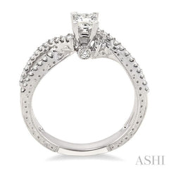 1/4 Ctw Round Cut Diamond Semi-Mount Engagement Ring in 14K White Gold