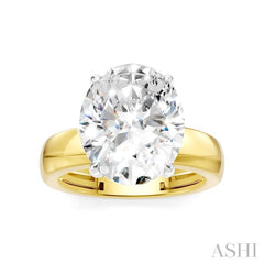 1/8 Ctw Oval Shape Round Cut Diamond Semi-Mount Engagement Ring in 14K Yellow and White Gold
