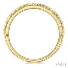 1/5 Ctw Ball Bead Designing Baguette Cut Diamond Fashion Band in 14K Yellow Gold