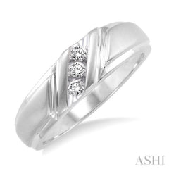 1/8 Ctw Round Cut Diamond Men's Band in 10K White Gold