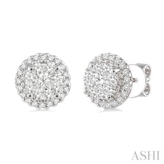 Round Shape Halo Lovebright Essential Diamond Earrings