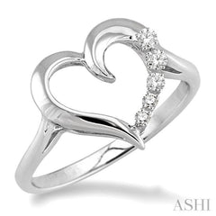 Silver Heart Shape Journey Diamond Fashion Ring