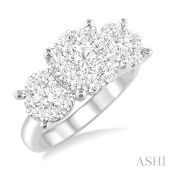 Round Shape Past Present & Future Lovebright Essential Diamond Engagement Ring