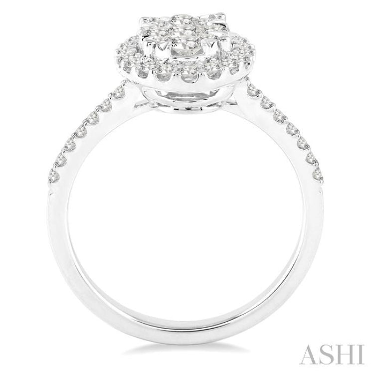 Oval Shape Halo Lovebright Essential Diamond Engagement Ring