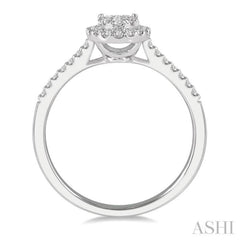 Oval Shape Halo Lovebright Essential Diamond Engagement Ring