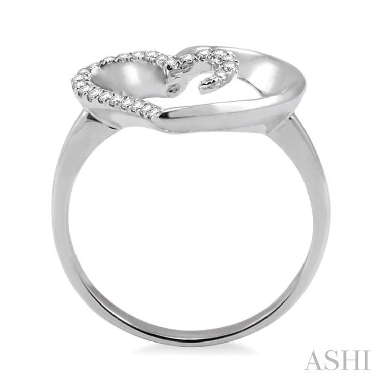 Silver Heart Shape Diamond Fashion Ring