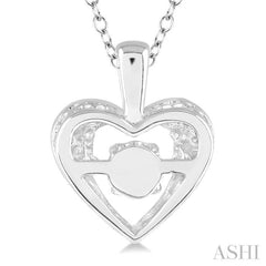 Silver Heart Shape Emotion Diamond Pendant