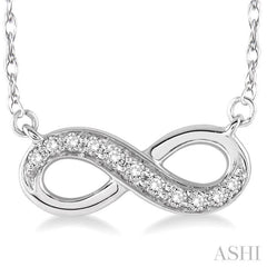 1/6 Ctw Round Cut Diamond Infinity Petite Pendant in 14K White Gold with Chain