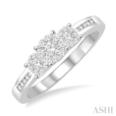 Round Shape Past Present & Future Lovebright Essential Diamond Ring