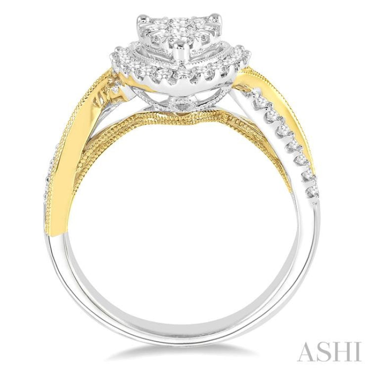 Pear Shape Halo Lovebright Diamond Ring