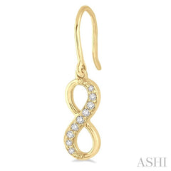 1/6 Ctw Round Cut Diamond Infinity Petite Earrings in 14K Yellow Gold