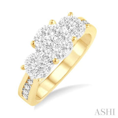 Round Shape Past Present & Future Lovebright Essential Diamond Ring