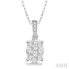 Oval Shape Lovebright Essential Diamond Pendant