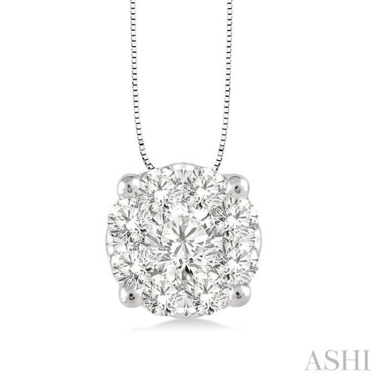 Round Shape Lovebright Essential Diamond Solitaire Pendant