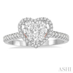 Heart Shape Halo Lovebright Essential Diamond Engagement Ring