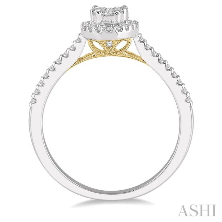 Oval Shape Halo Lovebright Essential Diamond Engagement Ring