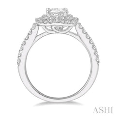 Princess Shape Halo Diamond Engagement Ring