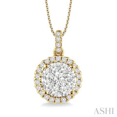 Round Shape Halo Lovebright Essential Diamond Pendant