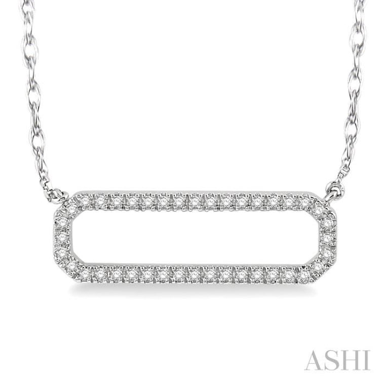 Rounded Rectangle Diamond Necklace