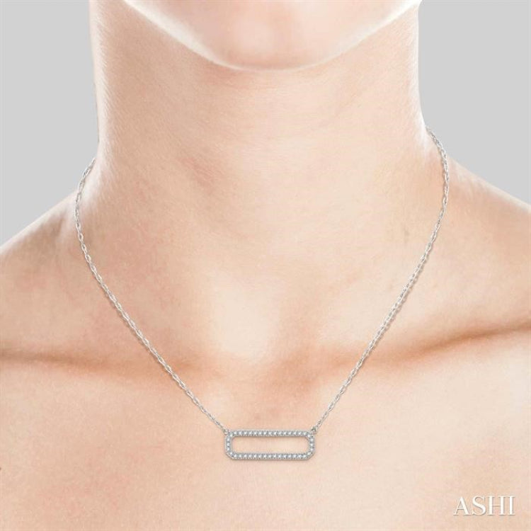 Rounded Rectangle Diamond Necklace