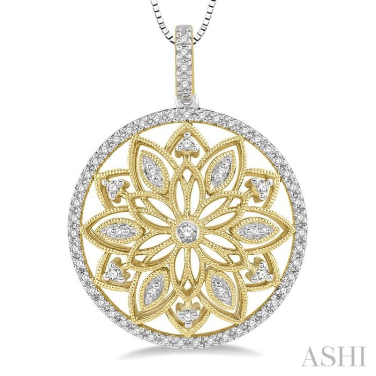 Floral Circle Diamond Fashion Pendant