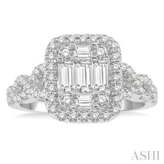 Halo Fusion Diamond Engagement Ring