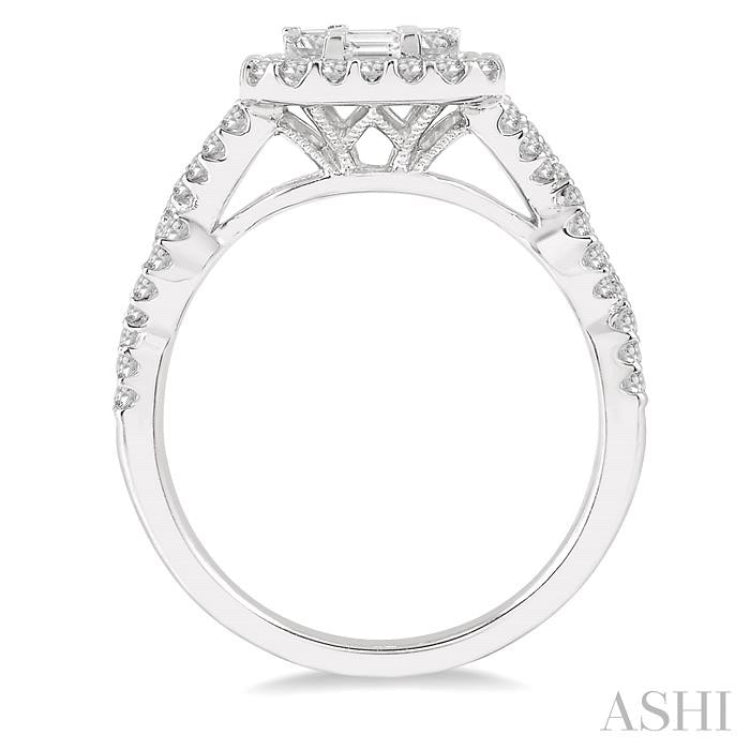 Halo Fusion Diamond Engagement Ring