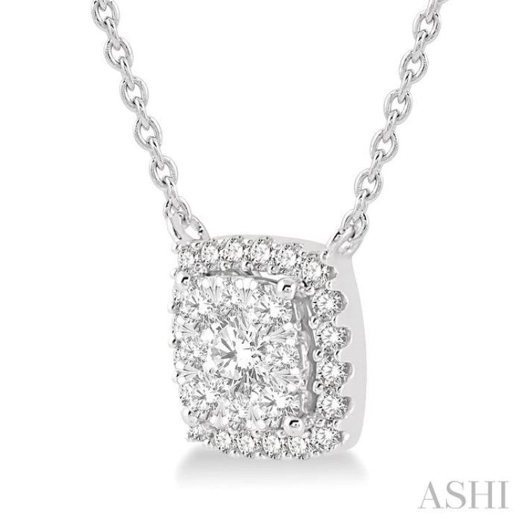 Cushion Shape Halo Lovebright Essential Diamond Necklace