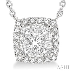 Cushion Shape Halo Lovebright Essential Diamond Necklace