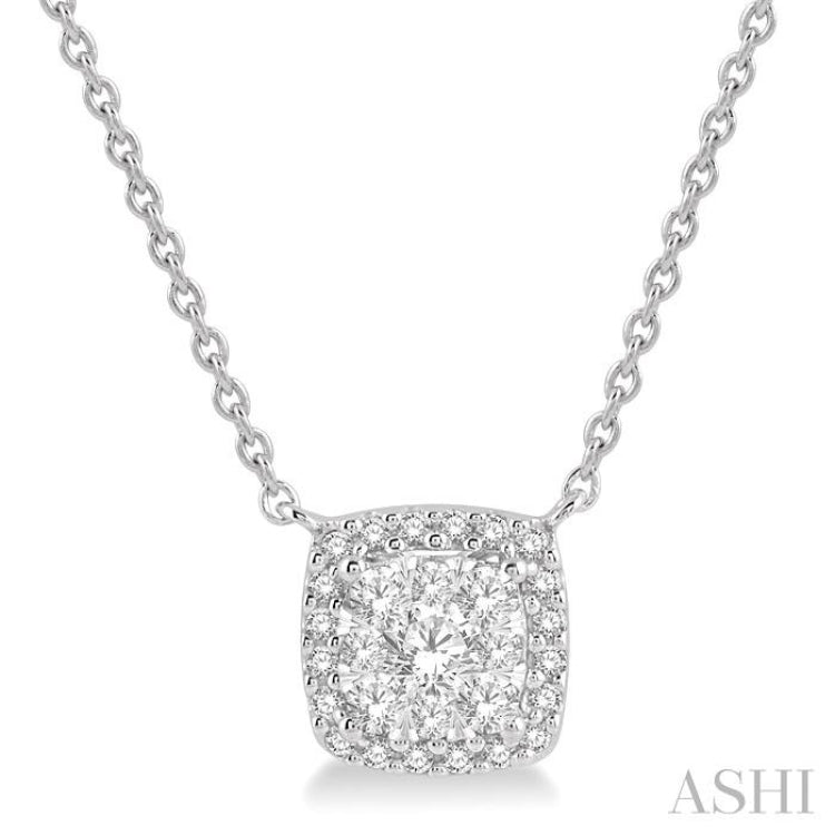 Cushion Shape Halo Lovebright Essential Diamond Necklace