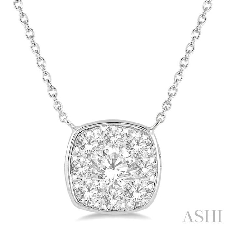 Cushion Shape Lovebright Essential Diamond Necklace