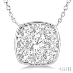 Cushion Shape Lovebright Essential Diamond Necklace