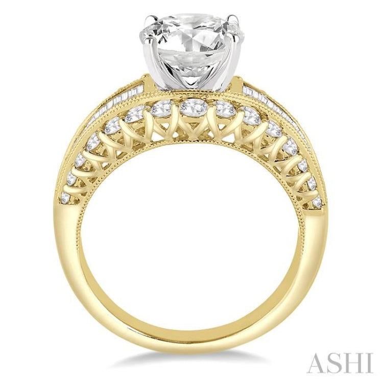 Round Shape Semi-Mount Diamond Engagement Ring