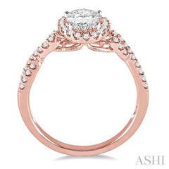 Oval Shape Halo Diamond Engagement Ring