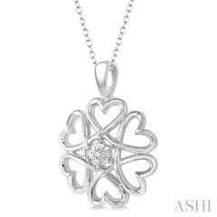 Silver Heart Shape Diamond Fashion Pendant