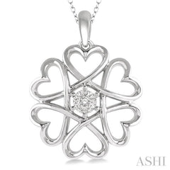 Silver Heart Shape Diamond Fashion Pendant