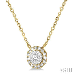 Round Shape Halo Lovebright Essential Diamond Necklace