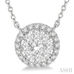 Round Shape Halo Lovebright Essential Diamond Necklace