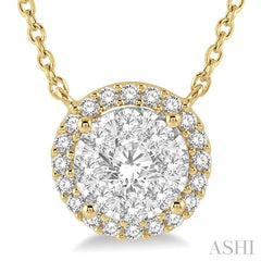 Round Shape Halo Lovebright Essential Diamond Necklace