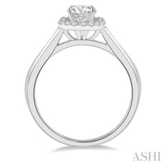 Round Shape Halo Diamond Engagement Ring