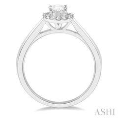 Oval Shape Halo Diamond Engagement Ring