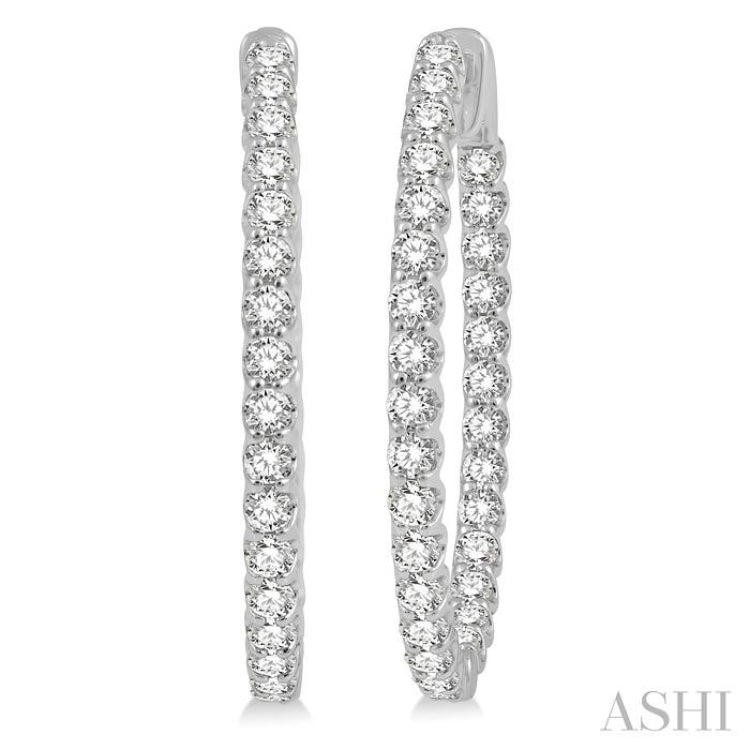 Inside-Out Diamond Oval Hoop Earrings