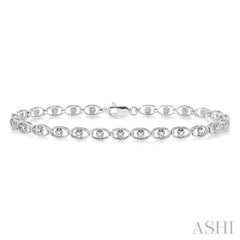 Oval Shape Diamond Link Bracelet