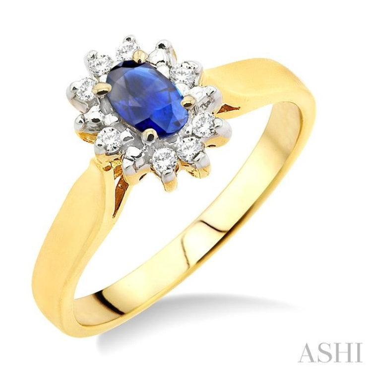 Oval Shape Gemstone & Halo Diamond Ring