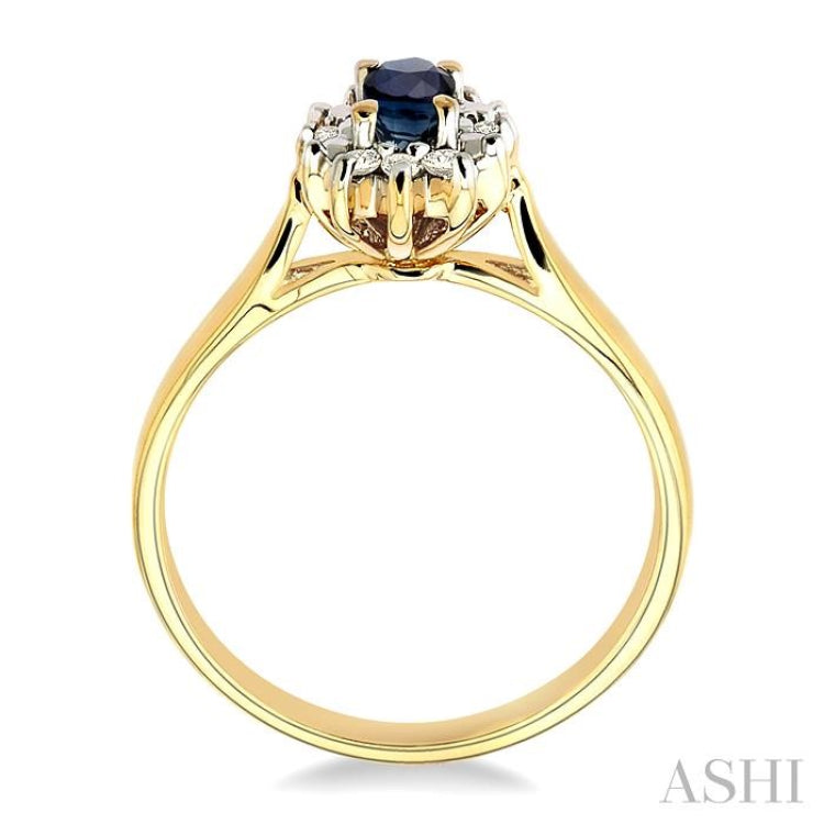 Oval Shape Gemstone & Halo Diamond Ring