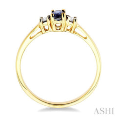 Oval Shape Gemstone & Diamond Ring