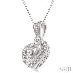 Silver Heart Shape Diamond Fashion Pendant