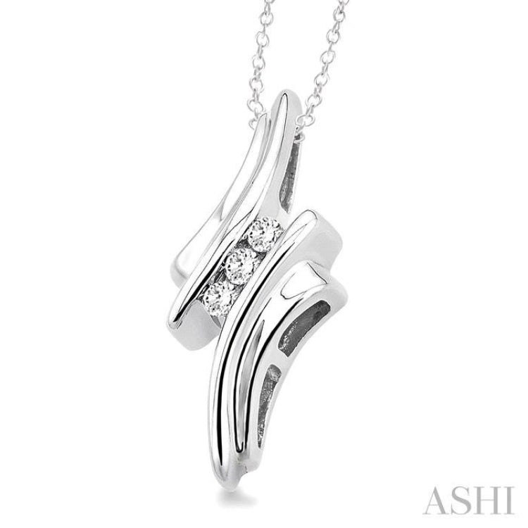 Silver 3 Stone Diamond Fashion Pendant